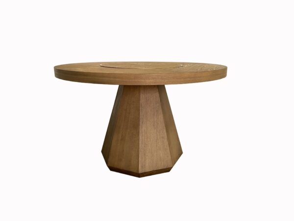 Round Dining Table With Lazy Susan - Latte