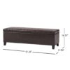Elegant Storage Ottoman Bench With Birch Legs - Brown - Image 3