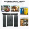 6Ft X 5Ft Outdoor Metal Storage Shed With Lockable Sliding Doors And Transparent Plate For Garden, Lawn - Black / White - Image 8