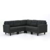 5 Piece Upholstered Sectional - Dark Gray - Image 6