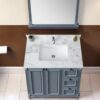 Sintered Stone Bathroom Vanity Top With Rectangular Undermount Ceramic Sink And Backsplash - Carrara White - Image 2