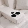 Cody II - Woven Fabric Convertible Sleeper Loveseat With Cup Holder, Charging Ports, Side Pocket, and Pocket Coil Seating - Beige - Image 3