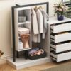 Wardrobe With 4 Drawers And 3 Shelves - White - Image 13
