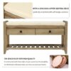 Shoe Rack With Cushioned Seat And Drawers Multipurpose Entryway Storage Bench Wash - Gray Wash - Image 9