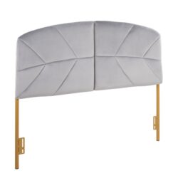 Lindsey - Queen Headboard Contemporary Glam - Gold / Gray