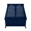 2 Doors Metal Storage Cabinet Display Cabinet With Glass Doors Metal Kitchen Sideboard Buffet Cabinet Glass Storage Cabinet For Dining Room Living Room Bedroom - Dark Blue - Image 11