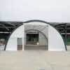 Single Truss Arch Storage Shelter PE - White / Green - Image 2