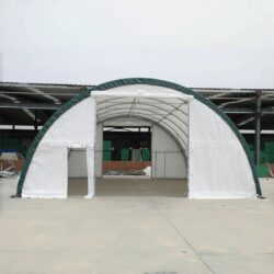 Single Truss Arch Storage Shelter PE - White / Green