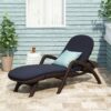 Mikael - Outdoor Chaise Lounge With Cushion - Dark Brown - Image 4