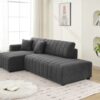 Jessica - Lamb Wool Left Facing Sectional Sofa With Chaise - Dark Gray - Image 11