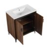 Bathroom Vanity Freestanding Cabinet With Sink - Brown - Image 16