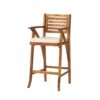Barstool With Soft Curved Lines And Sturdy Frame (Set of 2) - Brown - Image 5