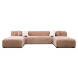 Audrey - U Shape Corner Sofa - Peach
