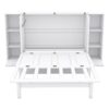Full Size Murphy Bed With Shelves, Drawers And USB Ports - White - Image 6