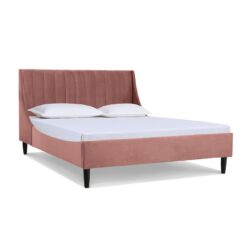 Aspen - Queen Vertical Tufted Headboard Platform Bed Set - Ash Rose Pink