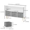 Kids Bookcase With Collapsible Fabric Drawers, Children's Book Display, Toy Storage Cabinet Organizer - White / Gray - Image 19