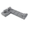 Modern Oversized Modular Sectional Sofa, Sparkling Chenille Fabric Soft Cushion Sofa With 6 Pillows, 6 Pieces Diy Combination Tufted Sofa, No Assembly Required - Gray - Image 19