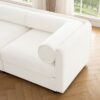2 Seater Sofa With Storage Seat And Cylindrical Backrest - White - Image 8