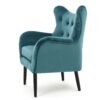 Alyssa - Velvet Arm Chair With Wingback Design - Teal - Image 11