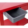 Transmission Teardown Work Station 1 / 2 Ton Capacity Sloping Drain Table Locking Drawer Removable Drain Basin Full-Width Lower Shelf Four 4" Caster Wheels - Red - Image 14