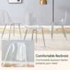 Stylish Ergonomic Dining Chair With Metal Legs And Transparent Seat Cushion (Set of 3) - Silver / Transparent - Image 9
