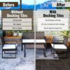 Acacia Wood Interlocking Deck Tiles Checker Pattern Outdoor Flooring - Dark Brown - Image 7