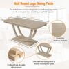 Topmax - 6 Piece Wood Half Round Dining Table Set Kitchen Table Set With Long Bench And 4 Dining Chairs, Modern Style - Natural - Image 6