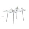 Thick Tempered Glass Top Dining Table & Stainless Steel Legs - Silver - Image 8
