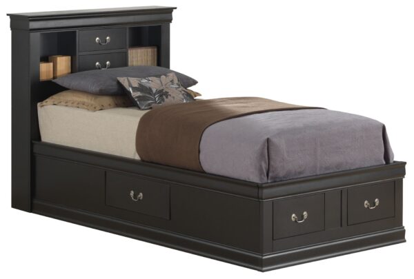 Louis Phillipe - Twin Storage Bed - Black