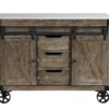 Alforvott - Weathered Kitchen Island - Gray / Marble - Image 4