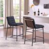 Lahni - Boucle Fabric Counter Height Chair - Black - Image 2