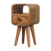 Extra Mini Curve Open Slot Nightstand - Oak - Image 8
