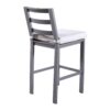 Outdoor Armless Aluminum Barstools With Cushion (Set of 2) - Pewter - Image 3