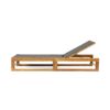 Outdoor Chaise Lounge With Acacia Wood Frame And Mesh Seat - Teak - Image 7