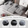 Modern Oversized Modular Sectional Sofa, Sparkling Chenille Fabric Soft Cushion Sofa With 6 Pillows, 6 Pieces Diy Combination Tufted Sofa, No Assembly Required - Gray - Image 16