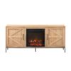 Modern Farmhouse Barn Door Fireplace TV Stand For TVs Up To 65" - Coastal Oak - Image 2