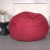 Comfortable High Density Shredded Foam Bean Bag Chair For Kids And Adults With Removable Microsuede Cover - Chinese Red - Image 6
