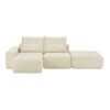 Modular Sectional Sofa Couch, L Shaped Linen Floor Couch Set, Wide Deep Seat Convertible For Living Room Or Office - Beige - Image 9