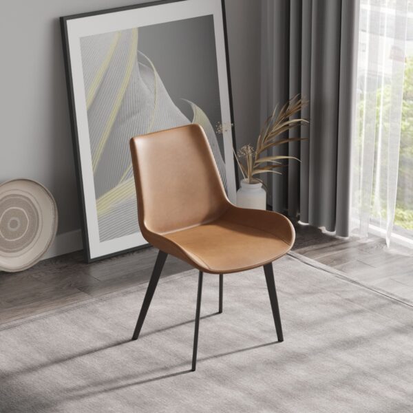 Modern Dining Chair Living Room Metal Leg Dining Chair (Set of 2) - Brown