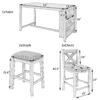 5 Pieces Counter Height Rustic Farmhouse Dining Room Wooden Bar Table Set With 2 Stools And 2 Chairs - Gray - Image 2
