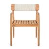 Creative Braided Acacia Wood Outdoor Dining Table And Chairs With Armrests (Set of 2) - Teak / White - Image 12