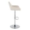 Daniella - Contemporary Adjustable Barstool With Swivel With Rounded Rectangle Footrest (Set of 2) - Chrome / Cream - Image 3