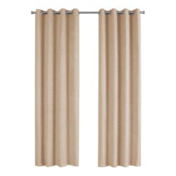 2 Pieces Set, Curtain Panel, Room Darkening, Grommet, Micro Suede, Contemporary & Modern - Brown