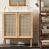 Bathroom Vanity Crafted From Natural Materials, Featuring Handmade Rattan Doors And Soft-Closing Mechanisms - Light Brown - Image 20