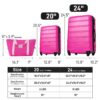 Hardshell Luggage Sets 2 Pieces + Bag Spinner Suitcase With Tsa Lock Lightweight - Pink - Image 5