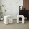 Boucle Stool (Set of 2), Dining Chairs For Home Kitchen Island - White - Image 4