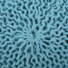 Moro - Contemporary Pouf With Knit Weave Design - Aqua - Image 9