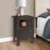 Accent Nightstand Side Table, Storage, Transitional - Oak - Image 3