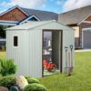 Ry-Sdyx56-Ww Outdoor Metal Storage Shed With Window - White - Image 4