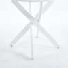 Dining Table With Cross Metal Leg And MDF Top, Modern Space Saving Kitchen Table For Living Room Legs, Round Table - White - Image 4